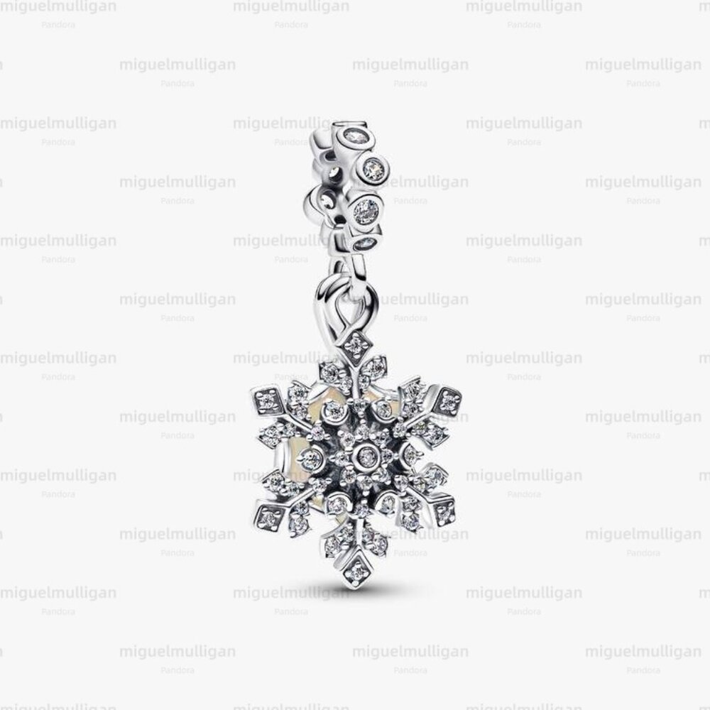 Pandora Opalescent Snowflake Double Dangle Charm